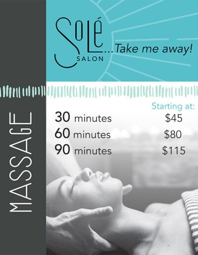 Sole Salon Massage Menu